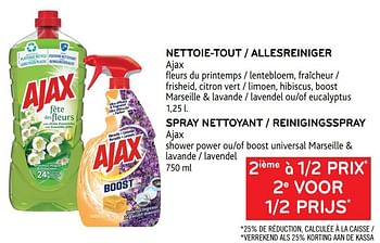Promotions 2ième à 1-2 prix nettoie-tout ajax - Ajax - Valide de 10/03/2021 à 23/03/2021 chez Alvo