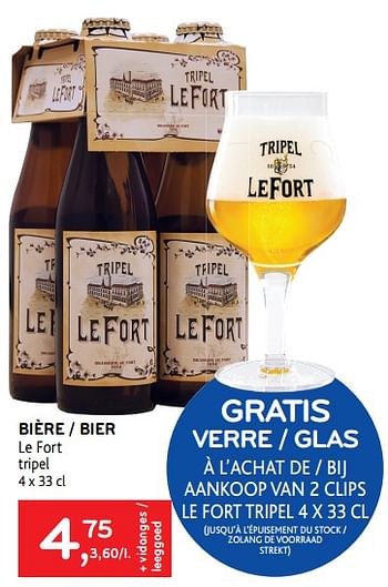 Promotions Bière le fort tripel - Lefort - Valide de 10/03/2021 à 23/03/2021 chez Alvo