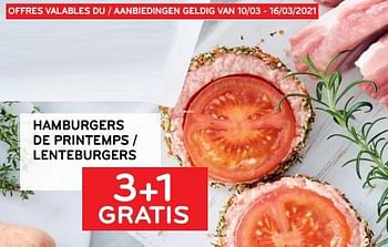 Promotions 3+1 gratis hamburgers de printemps - Produit maison - Alvo - Valide de 10/03/2021 à 16/03/2021 chez Alvo