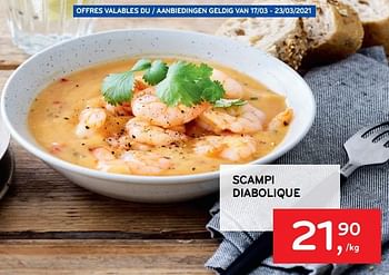 Promotions Scampi diabolique - Produit maison - Alvo - Valide de 17/03/2021 à 23/03/2021 chez Alvo