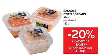 Promotions -20% à l`achat de 1 ravier alades et spreads alvo - Produit maison - Alvo - Valide de 10/03/2021 à 23/03/2021 chez Alvo