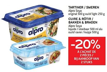 Promotions -20% à l`achat de 2 pièces tartiner alpro soya - Alpro - Valide de 10/03/2021 à 23/03/2021 chez Alvo