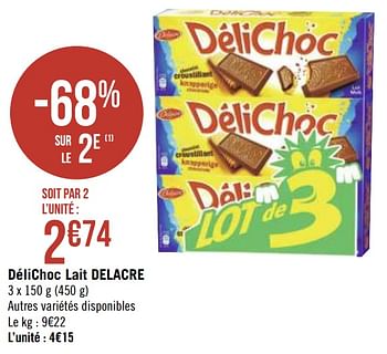 Promotions Délichoc lait delacre - Delacre - Valide de 01/03/2021 à 14/03/2021 chez Géant Casino