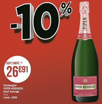Promotions Champagne piper-heidsieck rosé sauvage - Piper-Heidsieck - Valide de 01/03/2021 à 14/03/2021 chez Géant Casino