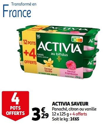 Promotions Activia saveur - Danone - Valide de 03/03/2021 à 09/03/2021 chez Auchan Ronq