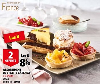Promotions Assortiment de 6 petits gâteaux - Produit Maison - Auchan Ronq - Valide de 03/03/2021 à 09/03/2021 chez Auchan Ronq