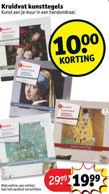 Promoties Kruidvat kunsttegels - Huismerk - Kruidvat - Geldig van 02/03/2021 tot 07/03/2021 bij Kruidvat