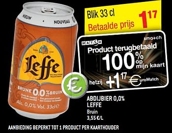 Promoties Abdijbier 0,0% leffe - Leffe - Geldig van 03/03/2021 tot 16/03/2021 bij Smatch