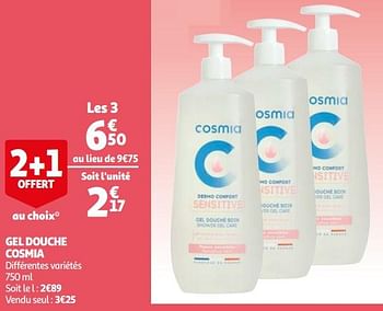 Promotions Gel douche cosmia - Cosmia - Valide de 03/03/2021 à 09/03/2021 chez Auchan Ronq