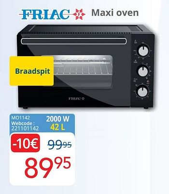 Promoties Friac maxi oven mo1142 - Friac - Geldig van 28/02/2021 tot 27/03/2021 bij Eldi