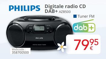 Promoties Philips digitale radio cd dab+ azb500 - Philips - Geldig van 28/02/2021 tot 27/03/2021 bij Eldi