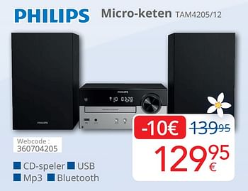 Promoties Philips micro-keten tam4205-12 - Philips - Geldig van 28/02/2021 tot 27/03/2021 bij Eldi