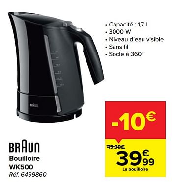 Promotions Braun bouilloire wk500 - Braun - Valide de 03/03/2021 à 15/03/2021 chez Carrefour