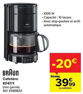 Promotions Braun cafetière kf47-1 - Braun - Valide de 03/03/2021 à 15/03/2021 chez Carrefour