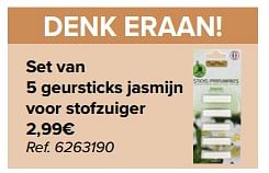 Promoties Set van 5 geursticks jasmijn voor stofzuiger - Huismerk - Carrefour  - Geldig van 03/03/2021 tot 15/03/2021 bij Carrefour