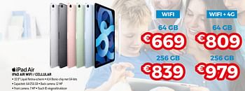Promoties Apple ipad air wifi - cellular - Apple - Geldig van 01/03/2021 tot 31/03/2021 bij Exellent