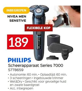 Promoties Philips scheerapparaat series 7000 s778659 - Philips - Geldig van 01/03/2021 tot 31/03/2021 bij Selexion
