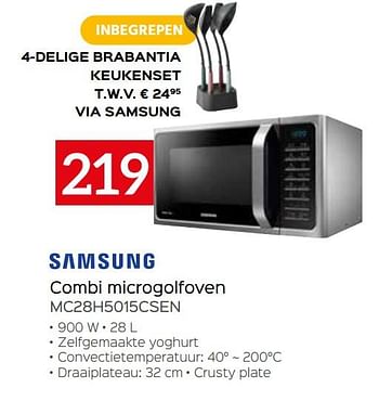 Promoties Samsung combi microgolfoven mc28h5015csen - Samsung - Geldig van 01/03/2021 tot 31/03/2021 bij Selexion