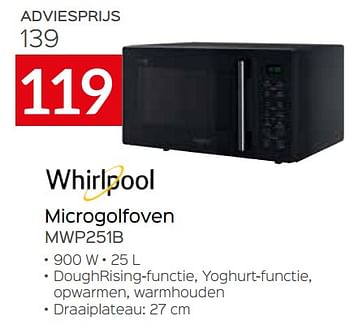 Promotions Whirlpool microgolfoven mwp251b - Whirlpool - Valide de 01/03/2021 à 31/03/2021 chez Selexion