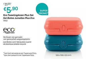 Promoties Eco tweelingdozen plus set set boites jumelles plus eco - Huismerk - Tupperware - Geldig van 01/03/2021 tot 28/03/2021 bij Tupperware