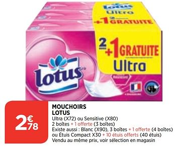 Promoties Mouchoirs lotus - Lotus Nalys - Geldig van 03/03/2021 tot 08/03/2021 bij Atac