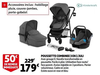AUCHAN BABY Poussette canne EMY rose