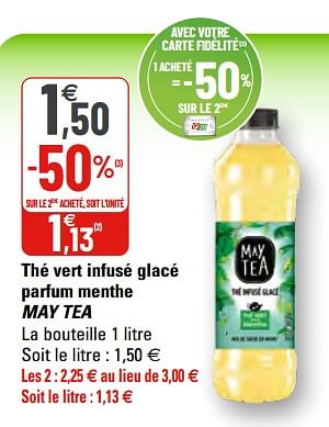 Promoties Thé vert infusé glacé parfum menthe may tea - May Tea - Geldig van 03/03/2021 tot 14/03/2021 bij G20