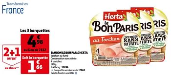 Promotions Jambon le bon paris herta - Herta - Valide de 03/03/2021 à 09/03/2021 chez Auchan Ronq