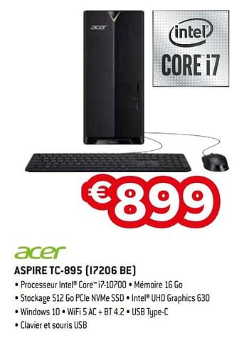 Promoties Aspire tc-895 i7206 be - Acer - Geldig van 01/03/2021 tot 31/03/2021 bij Exellent