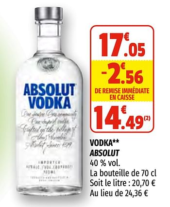 Promotions Vodka absolut - Absolut - Valide de 03/03/2021 à 14/03/2021 chez Coccinelle