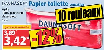 Promotions Papier toilette sensation - Daunasoft - Valide de 03/03/2021 à 10/03/2021 chez Norma