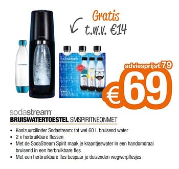 Promotions Sodastream bruiswatertoestel smspiritneonmet - Sodastream - Valide de 01/03/2021 à 31/03/2021 chez Expert