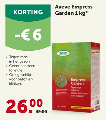 Promoties Aveve empress garden 1 kg - Huismerk - Aveve - Geldig van 10/03/2021 tot 20/03/2021 bij Aveve