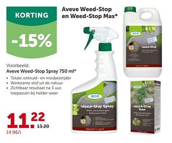 Promoties Aveve weed-stop en weed-stop max - Huismerk - Aveve - Geldig van 10/03/2021 tot 20/03/2021 bij Aveve