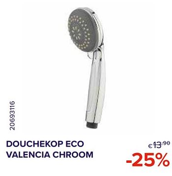 Promoties Douchekop eco valencia chroom -25% - Tiger - Geldig van 01/03/2021 tot 30/03/2021 bij Euro Shop