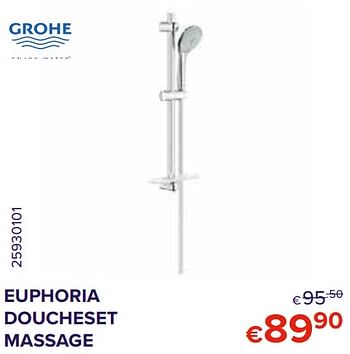 Promoties Euphoria doucheset massage - Grohe - Geldig van 01/03/2021 tot 30/03/2021 bij Euro Shop