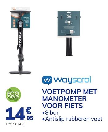 Promotions Voetpomp met manometer voor fiets - Wayscrall - Valide de 04/03/2021 à 24/08/2021 chez Auto 5