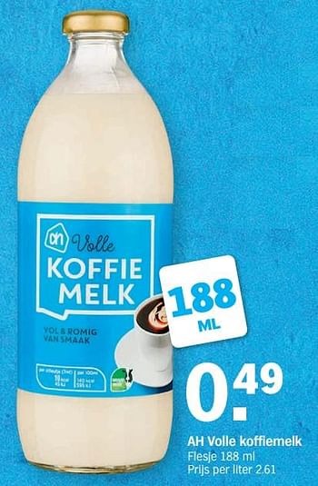 Promoties Ah volle koffiemelk - Huismerk - Albert Heijn - Geldig van 06/03/2021 tot 14/03/2021 bij Albert Heijn
