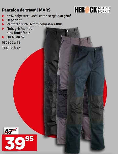 Mr bricolage discount pantalon de travail