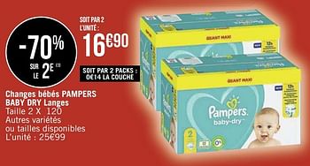 Promotions Changes bébés pampers baby dry langes - Pampers - Valide de 08/03/2021 à 21/03/2021 chez Géant Casino