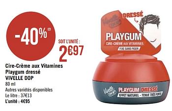 Promotions Cire-crème aux vitamines playgum dressé vivelle dop - Vivelle Dop - Valide de 08/03/2021 à 21/03/2021 chez Géant Casino