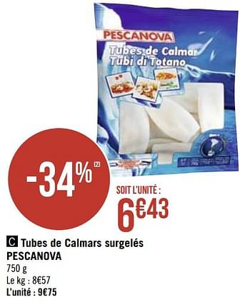 Promotions Tubes de calmars surgelés pescanova - Pescanova - Valide de 08/03/2021 à 21/03/2021 chez Géant Casino