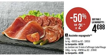 Promotions Assiette espagnole - Produit Maison - Géant Casino - Valide de 08/03/2021 à 21/03/2021 chez Géant Casino