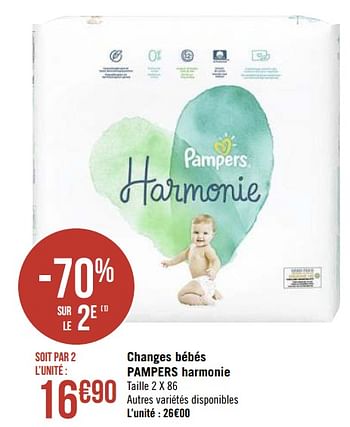 Promotions Changes bébés pampers harmonie - Pampers - Valide de 08/03/2021 à 21/03/2021 chez Géant Casino