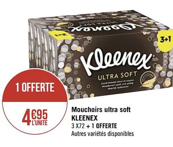 Promotions Mouchoirs ultra soft kleenex - Kleenex - Valide de 08/03/2021 à 21/03/2021 chez Géant Casino