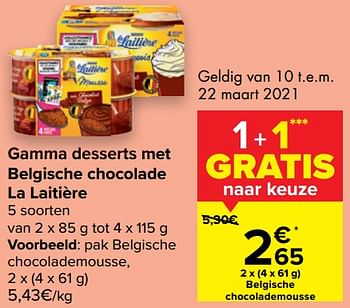 Promoties Pak belgische chocolademousse - Nestlé - Geldig van 10/03/2021 tot 22/03/2021 bij Carrefour