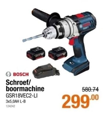 Promoties Bosch schroef-boormachine gsr18vec2-li 3x5 0ah l-b - Bosch - Geldig van 04/03/2021 tot 24/03/2021 bij Cevo Market