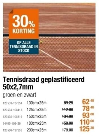 Promoties Tennisdraad geplastificeerd - Huismerk - Cevo - Geldig van 04/03/2021 tot 24/03/2021 bij Cevo Market
