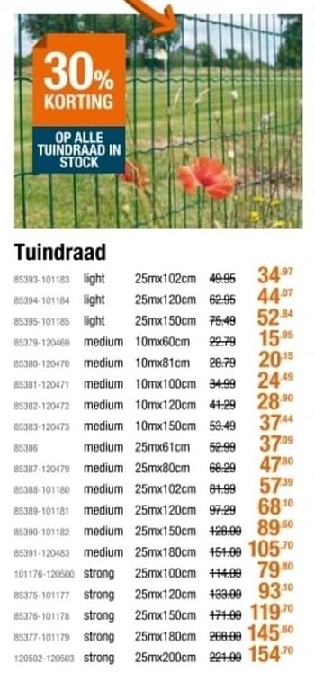 Promotions Tuindraad light - Produit maison - Cevo - Valide de 04/03/2021 à 24/03/2021 chez Cevo Market