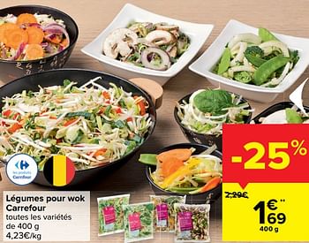 Promotions Légumes pour wok carrefour - Produit maison - Carrefour  - Valide de 10/03/2021 à 15/03/2021 chez Carrefour